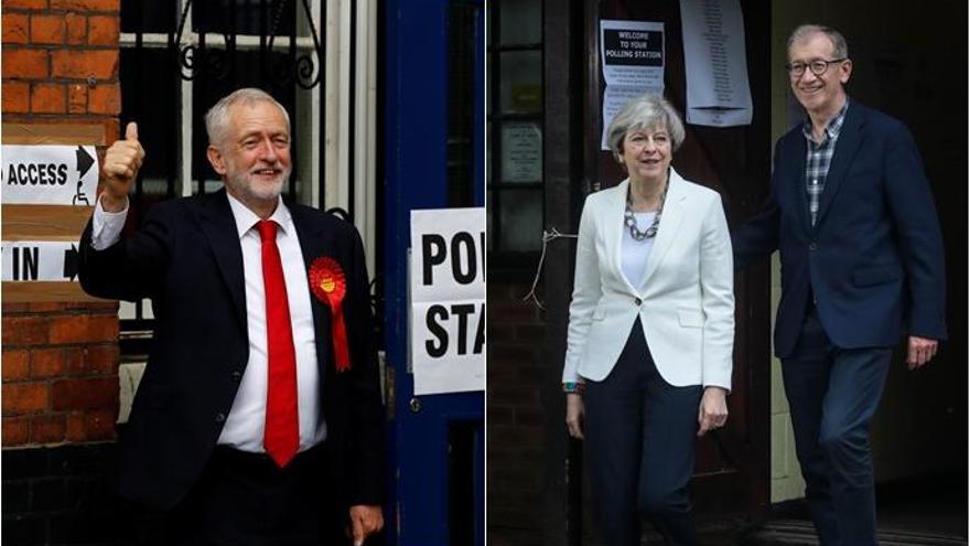 May y Corbyn acuden a votar en sus respectivos colegios electorales