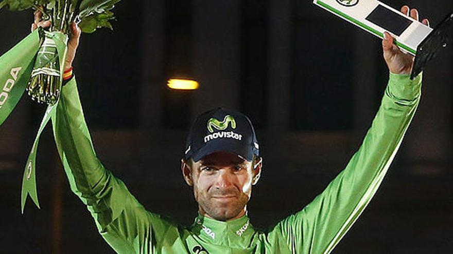 Alejandro Valverde, con el maillot de la regularidad.