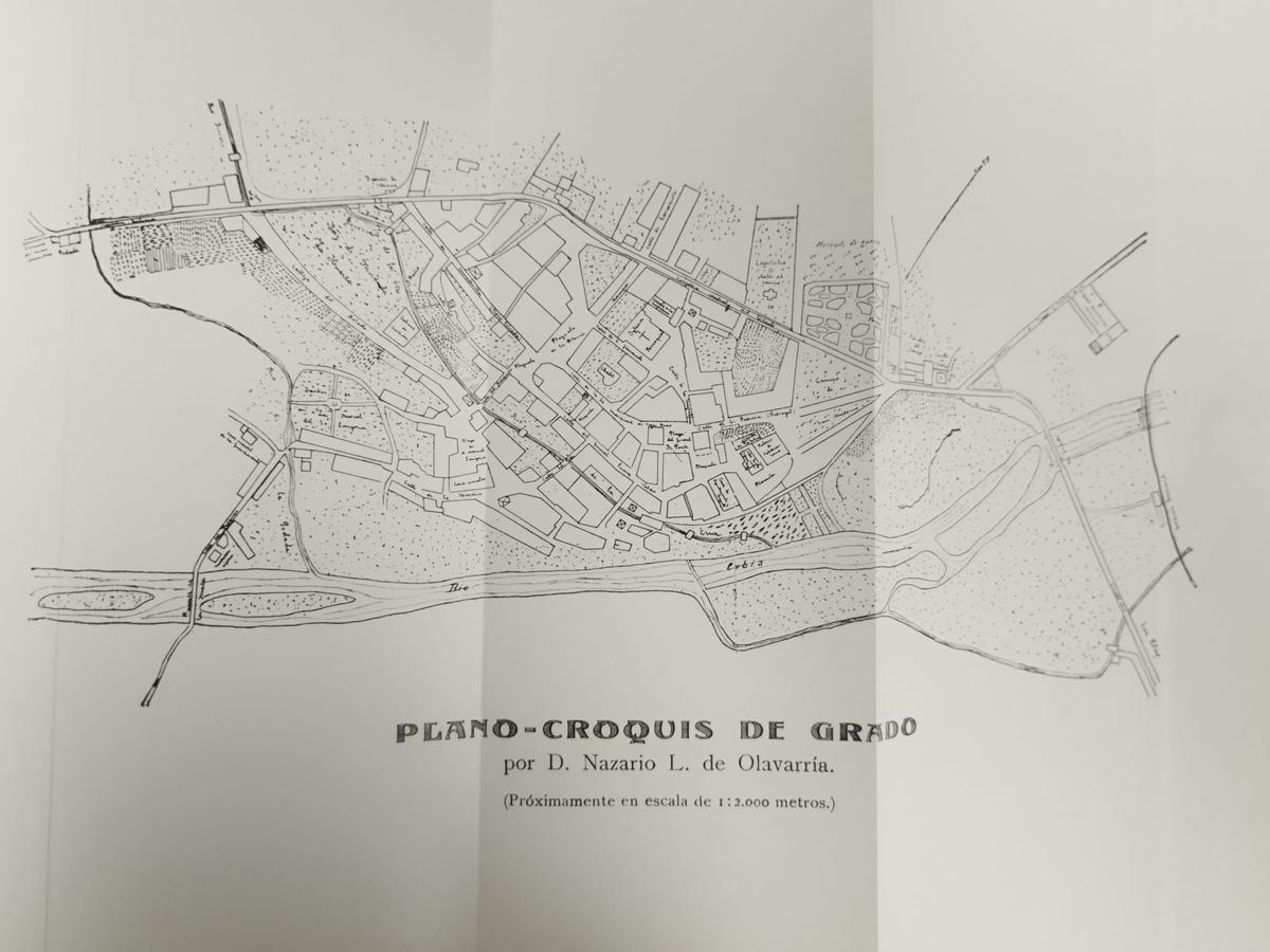 Plano croquis de la villa de Grado de la edición de 1982.