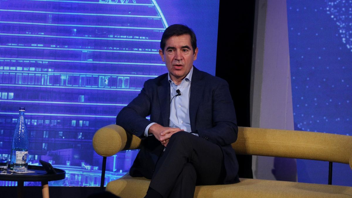 El presidente del BBVA, Carlos Torres, durante el actp 'BBVA Spark Summit', en Barcelona.