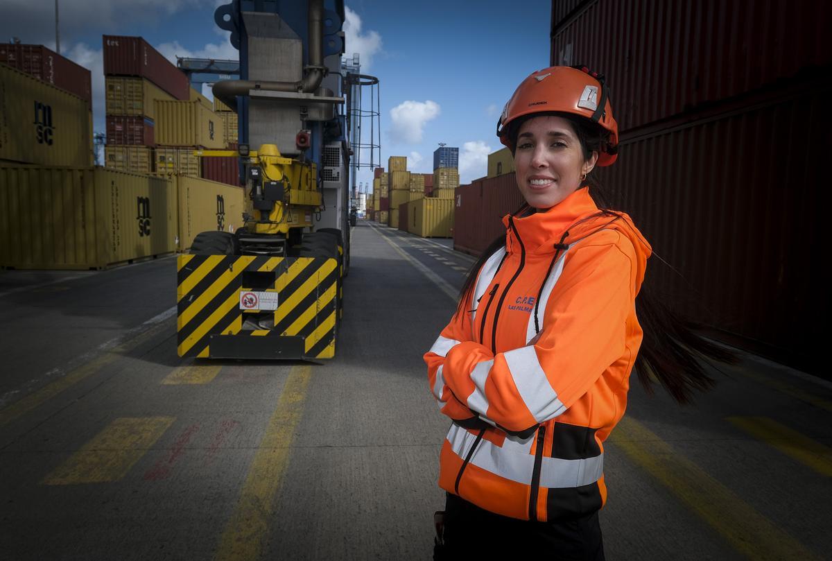 Graciela Pérez, estibadora del Puerto de Las Palmas de Gran Canaria.
