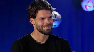 Carlos Blanco, defensa del Sant Andreu, lo tiene claro: "Gerard Martín es el central ideal, nunca se cansa de aprender"