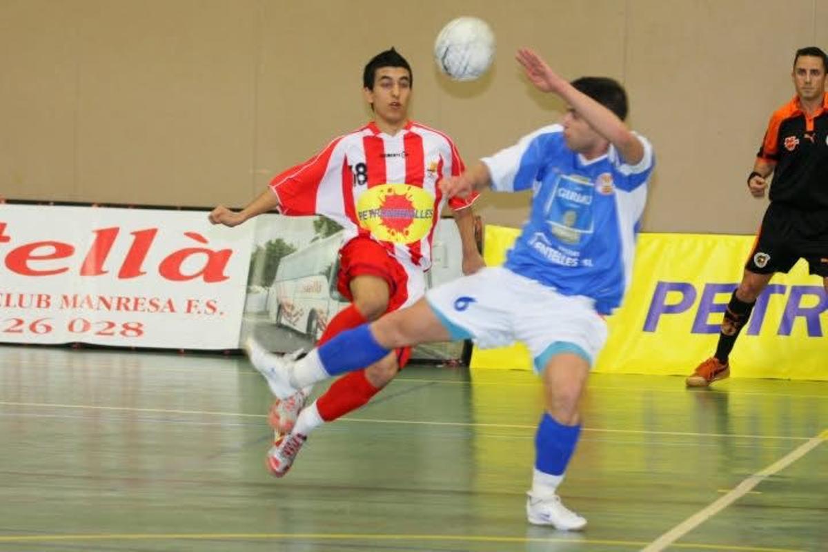 Roger Bermusell, en un partit del primer equip del Covisa Manresa durant la seva primera etapa