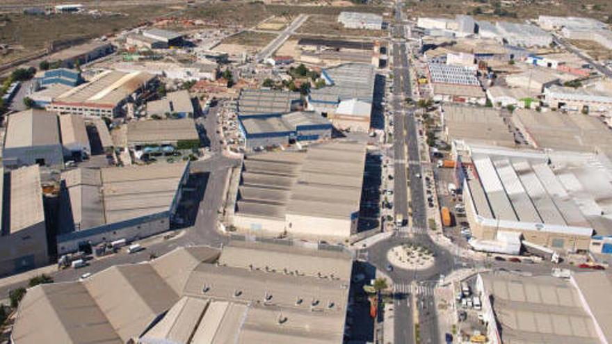 Imagen aérea del polígono industrial Canastell de San Vicente.