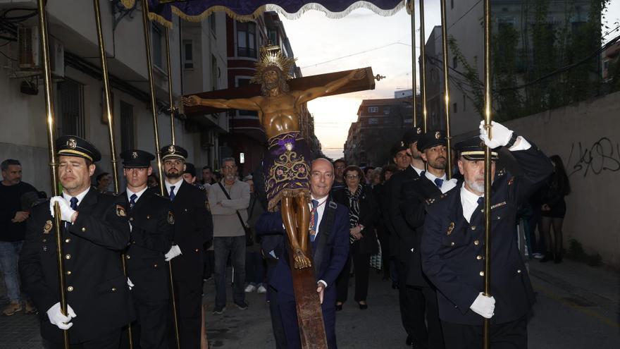 Lunes santo en el El Canyamelar con la procesión del patrón, Santísimo Cristo de los Afligidos