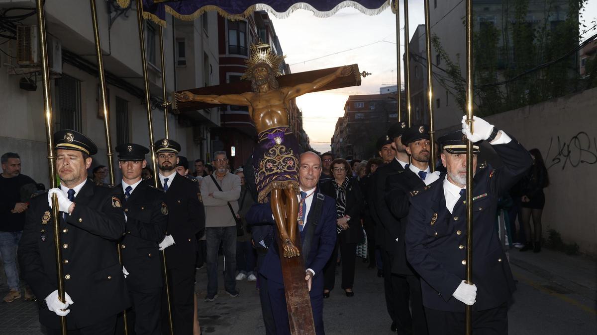 Lunes santo en el El Canyamelar con la procesión del patrón, Santísimo Cristo de los Afligidos
