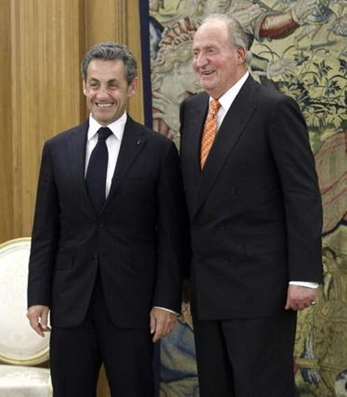 El rei Joan Carles rep en audiència l’expresident de França, Nicolas Sarkozy, el 2014.