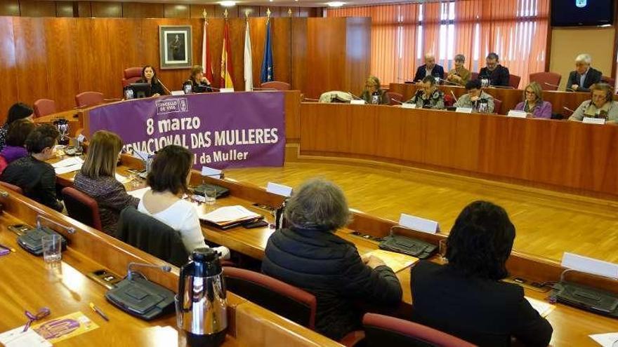 Al pleno feminista acudieron concejales de todos los grupos de la corporación.  // FdV