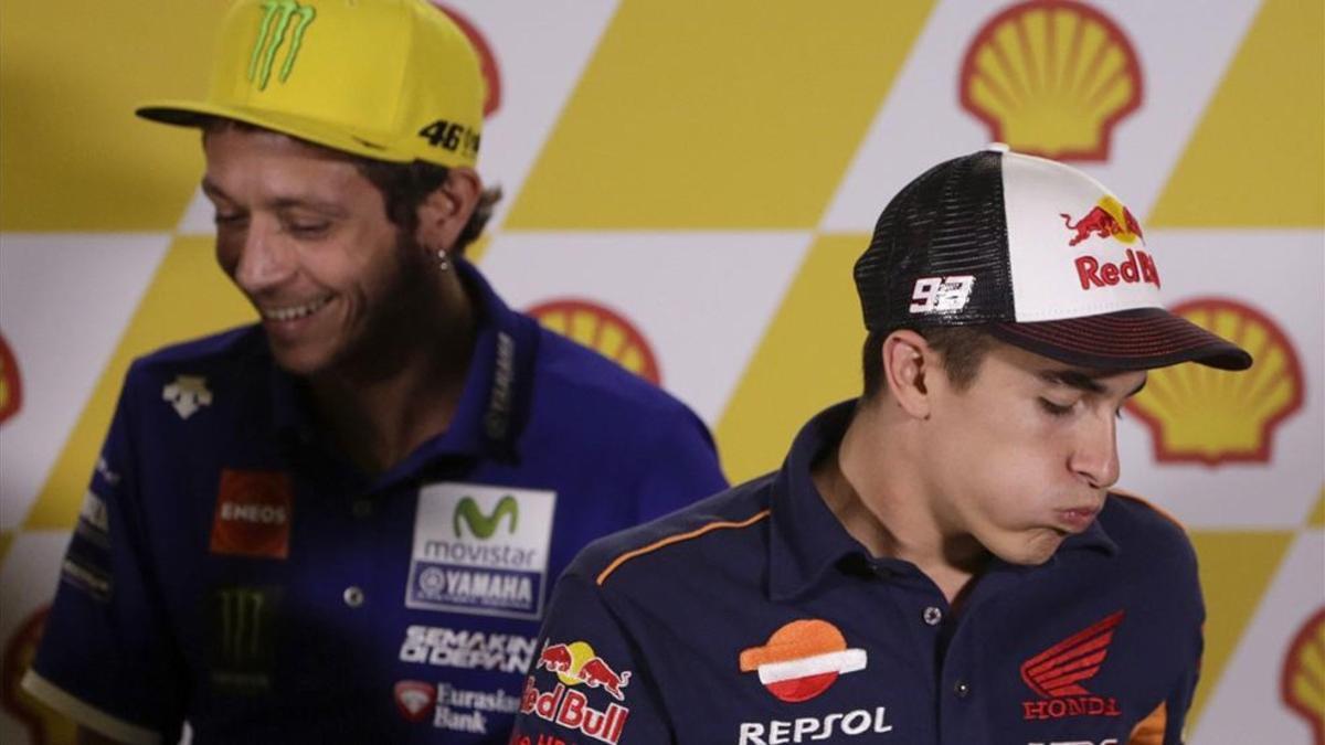 Márquez y Rossi no compartirán rueda de prensa en Austin