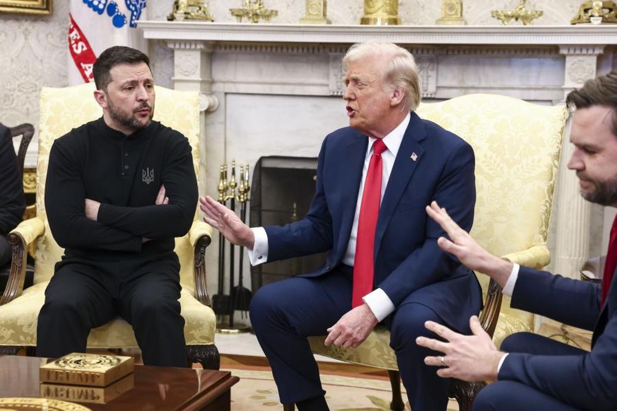 La borrascosa reunión en la Casa Blanca entre Trump y Zelensky en febrero de 2025. Jim Lo Scalzo EFE POOL