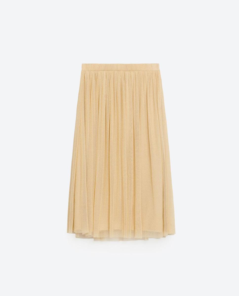 Falda tul midi, Zara