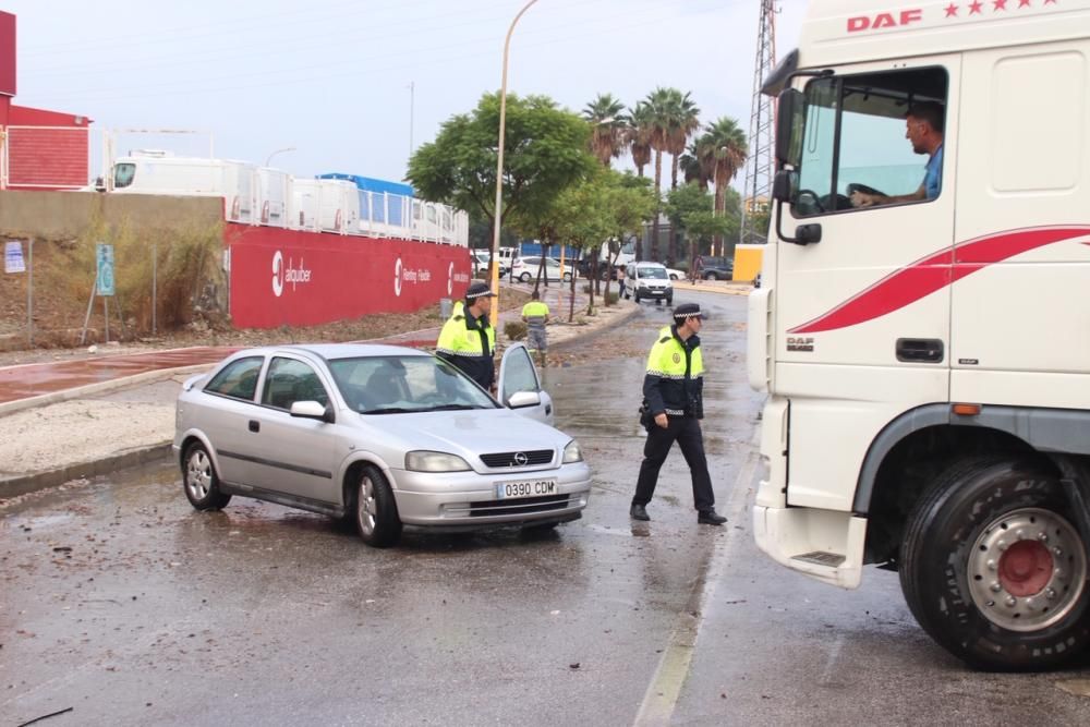 Lluvia en el Polígono Guadalhorce.