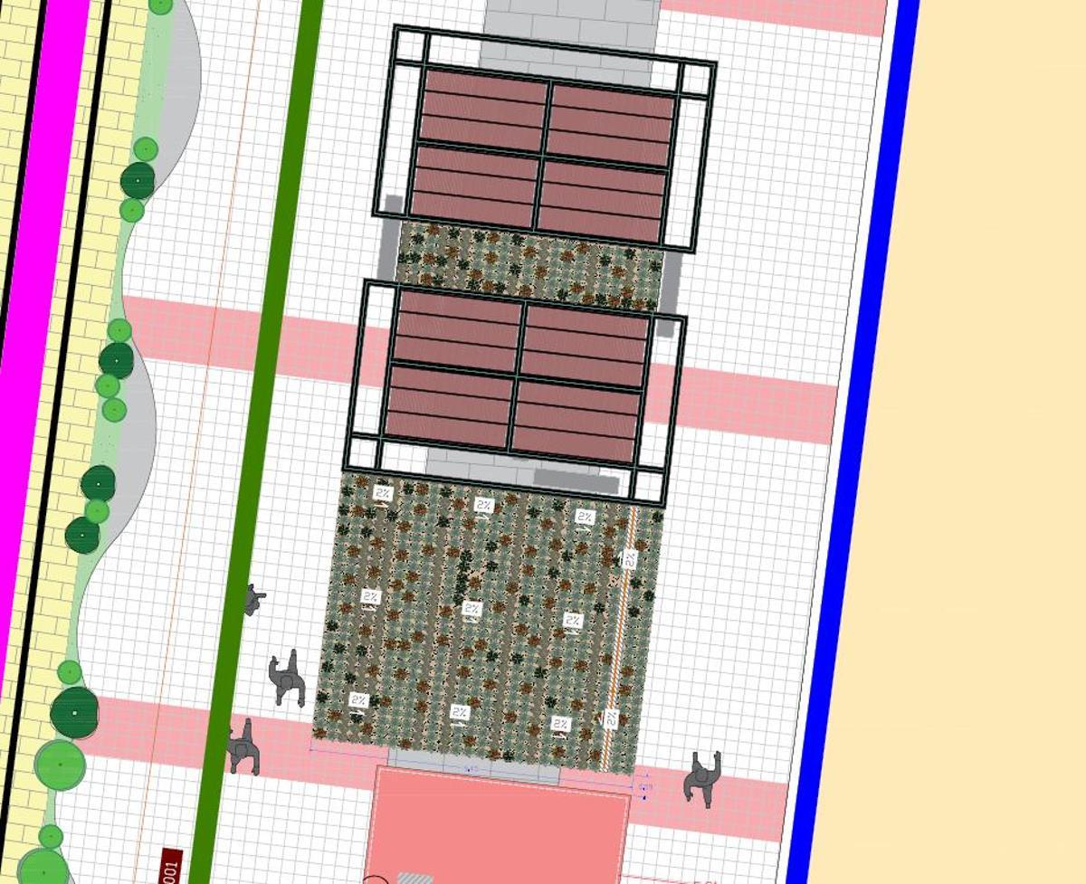 El plano desde arriba de la zona.