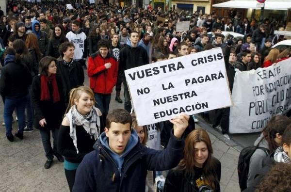 Fotogalería: Manifestación de estudiantes en Zaragoza