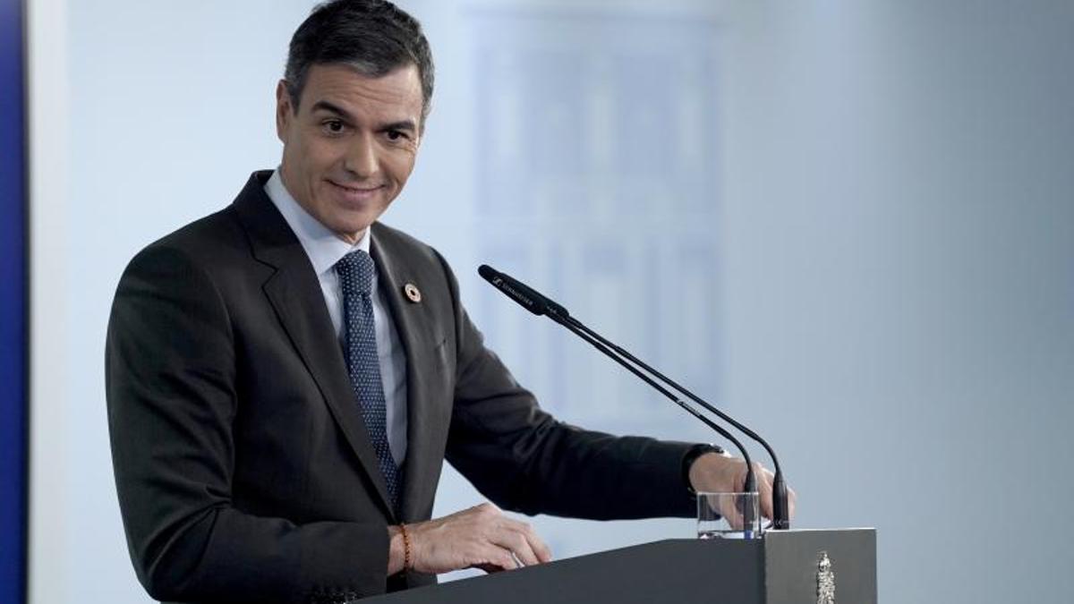 Pedro Sánchez, presidente del Gobierno durante la comparecencia ofrecida en Moncloa después del acuerdo con Junts.