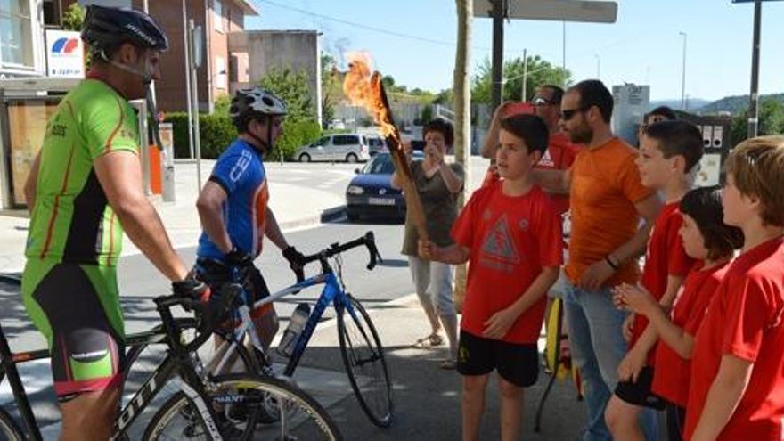 Arribada de la flama a Berga