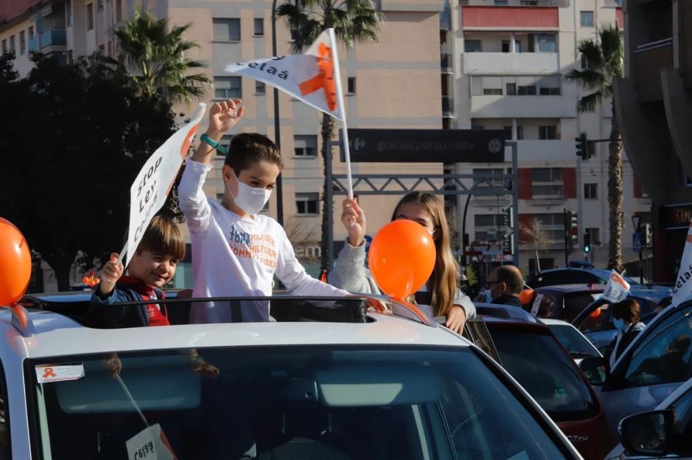 El centro de Murcia vuelve a llenarse de vehículos para protestar contra la Ley Celaá