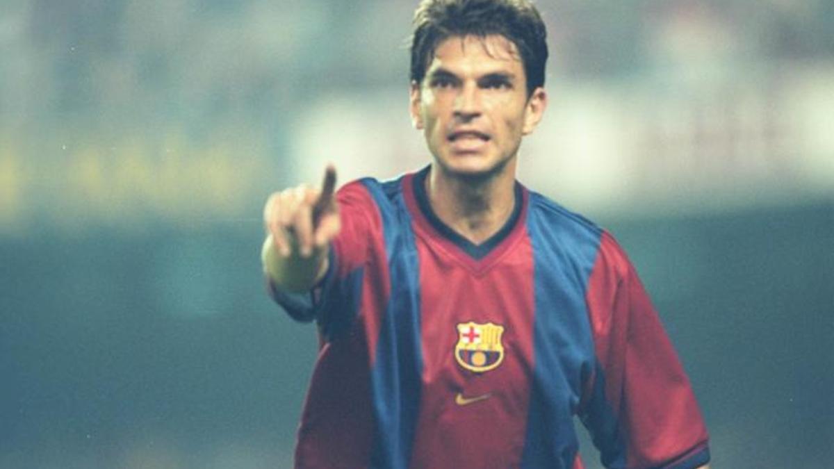 Mauricio Pellegrino, en su época como futbolista azulgrana