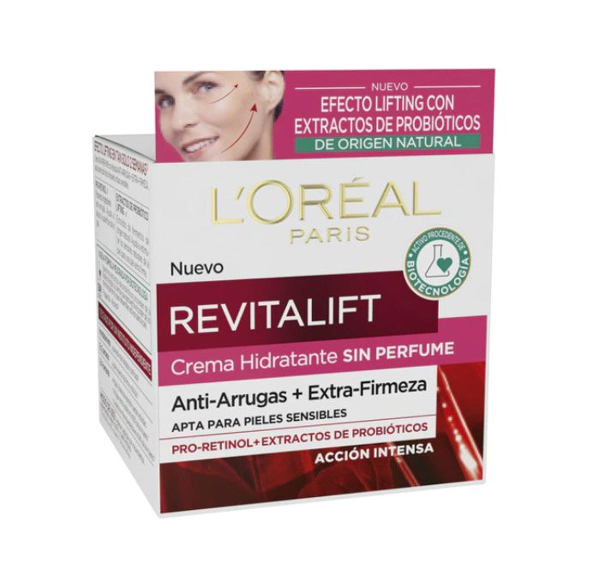 Crema hidratante sin perfume Revitalift de L'Oréal Paris