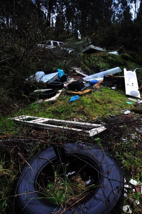 Los comuneros de Vilagarcía luchan contra la basura en sus montes