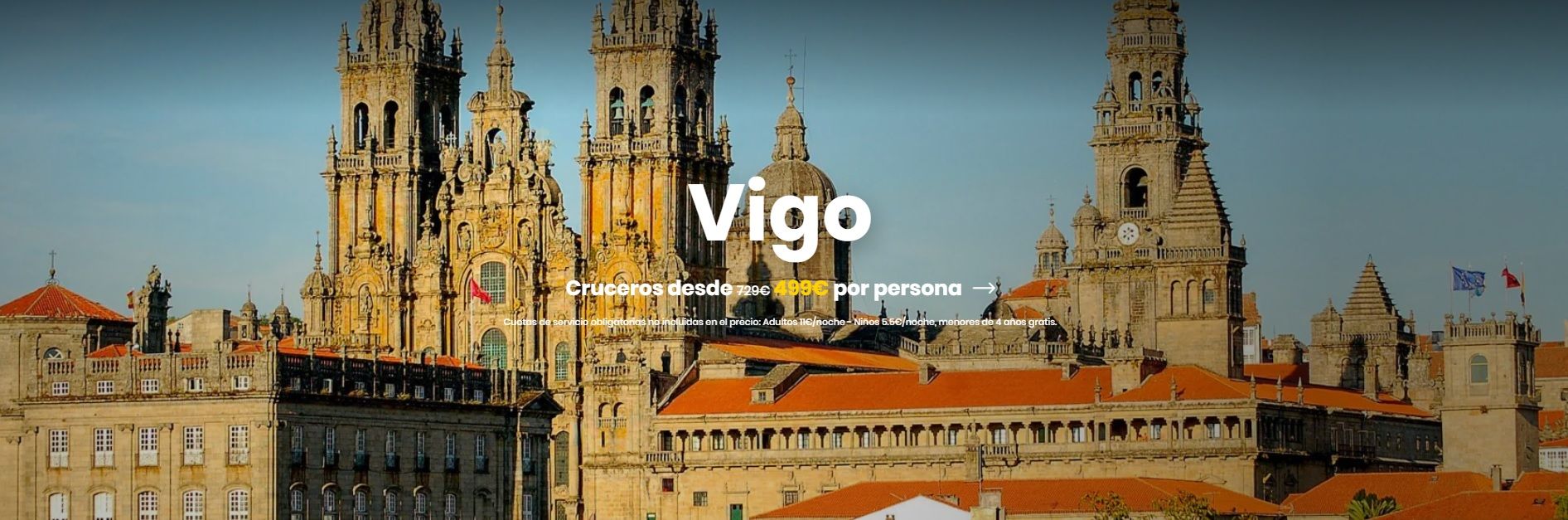 Costa Cruceros ilustra su promoción de Vigo con una imagen de la Catedral de Santiago.