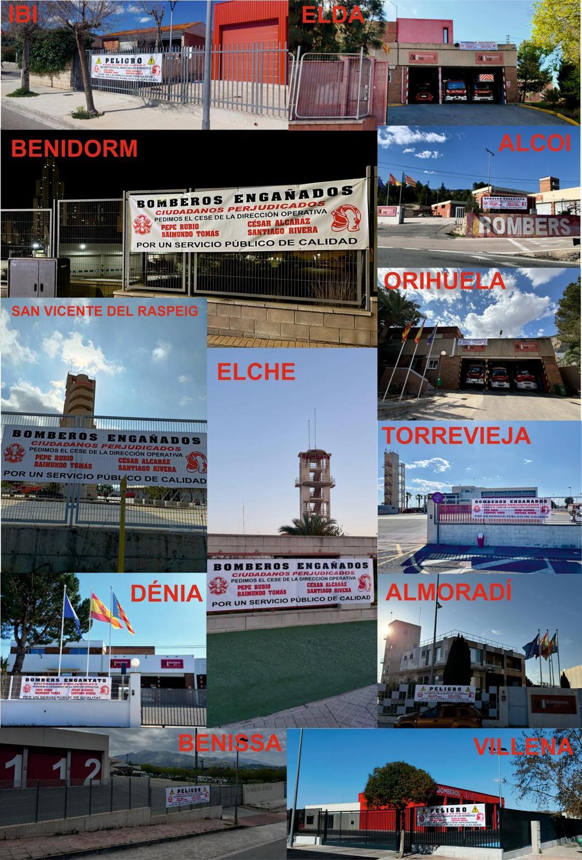 Pancartas en todos los parques de la provincia de Alicante