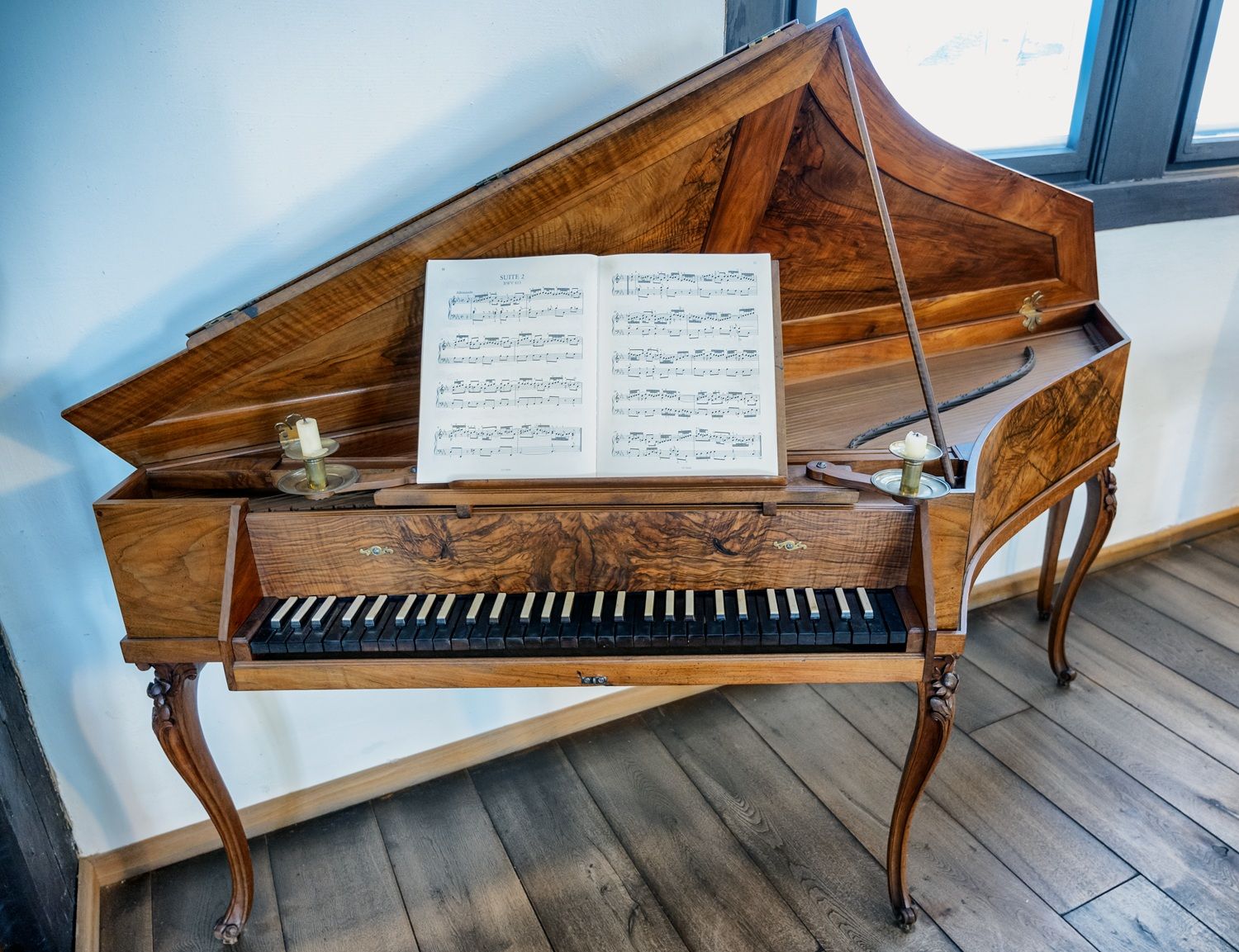 Detalle de una espineta que perteneció al compositor.