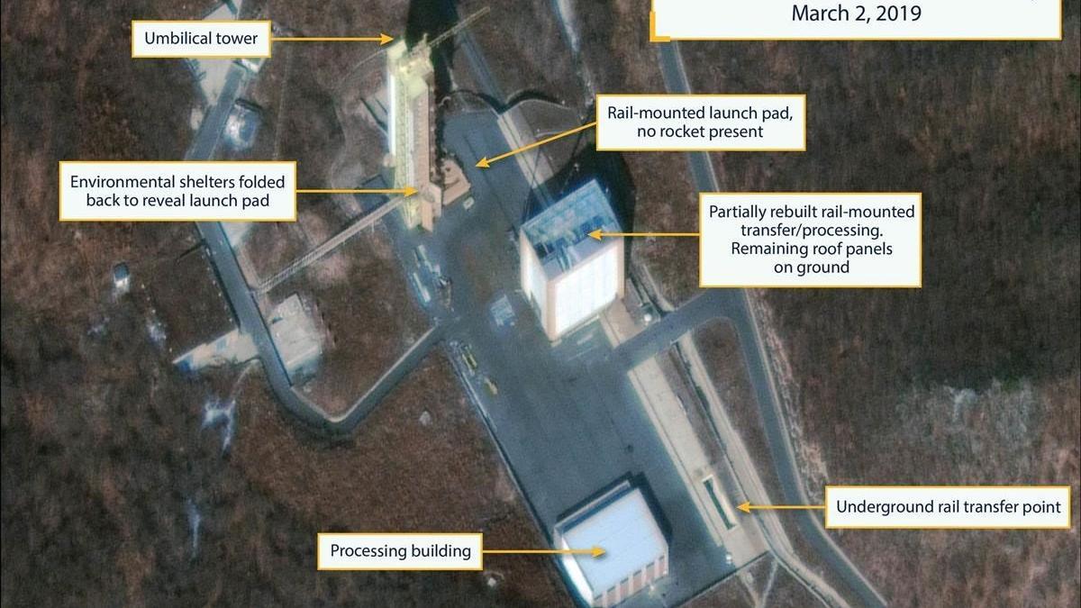 Distribución de la planta de misiles de Sohae en Corea del Norte.