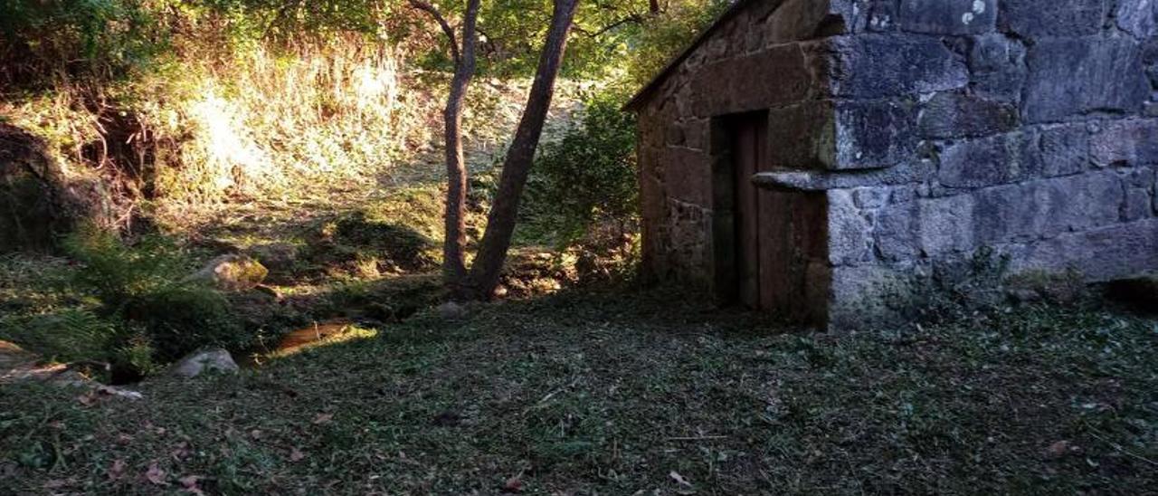 El entorno que se limpió y desbrozó en A Torre, Cela.