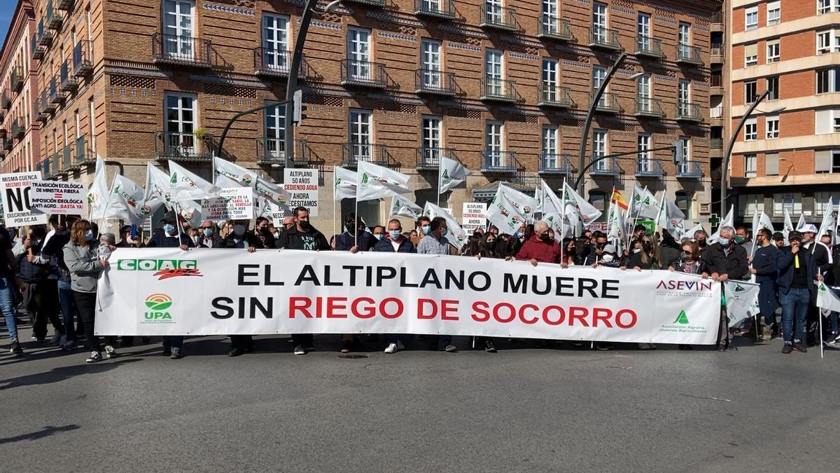 Los agricultores se manifestaron en Murcia en febrero de 2022.