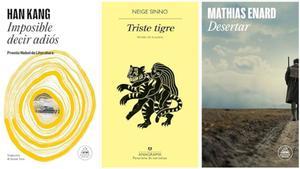 Portadas de Imposible decir adiós, Triste tigre y Desertar.