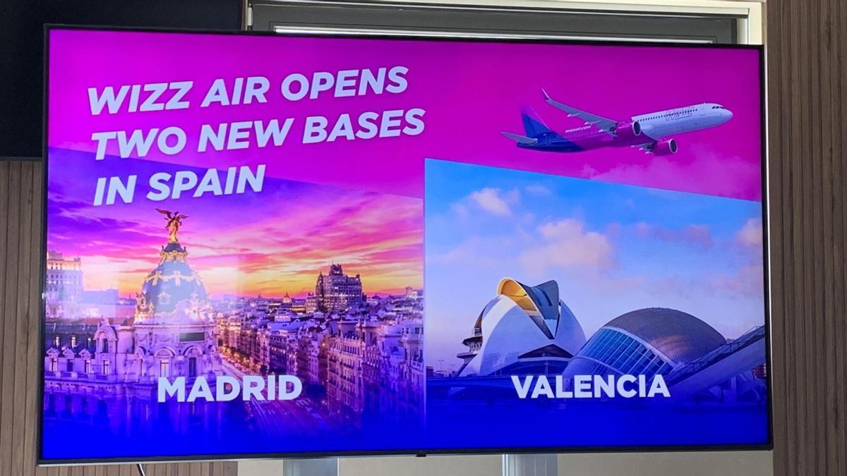 Presentación de las nuevas bases de Wizz Air en España desde las que volará a Lavacolla.