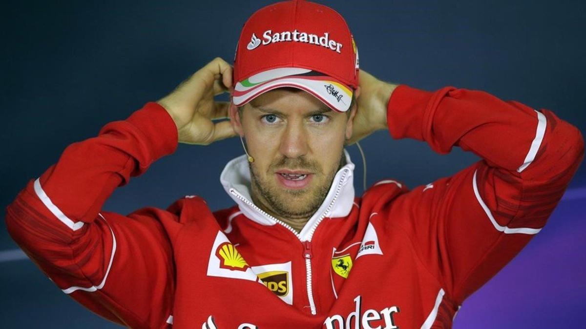 El alemán Sebastian Vettel (Ferrari), el chico de moda del Mundial de F-1, al ser lider del Mundial con Ferrari.