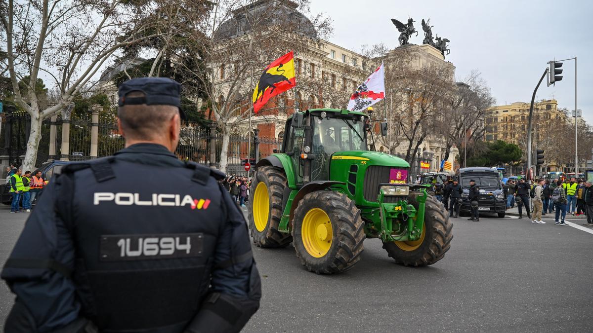 Protestas de los agricultores en Madrid.