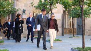 El president de la Generalitat, Salvador Illa, con la consellera de Salut, Olga Pané, este martes