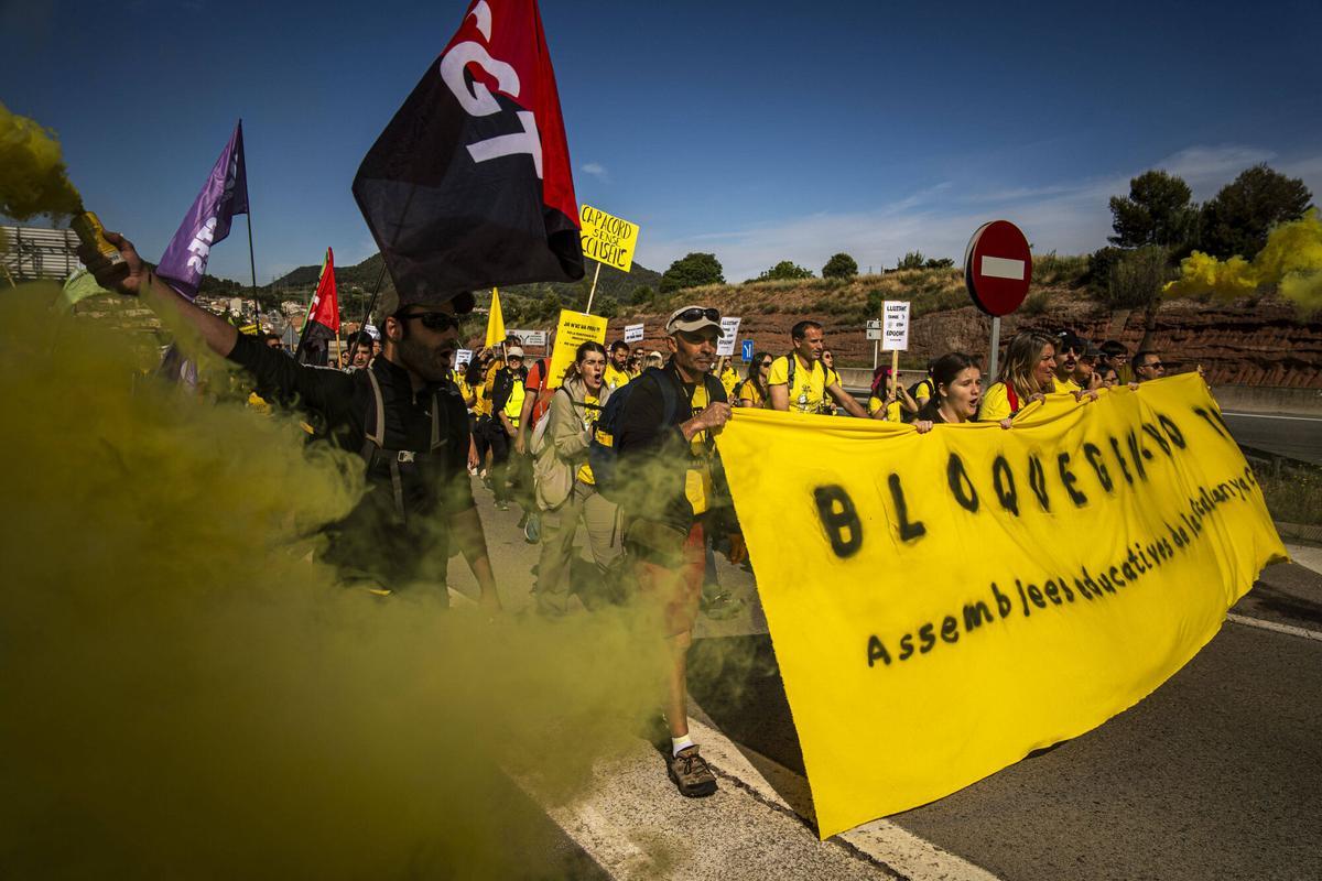 Les fots de la jornada de vaga dels docents a la Catalunya central aquest dijous