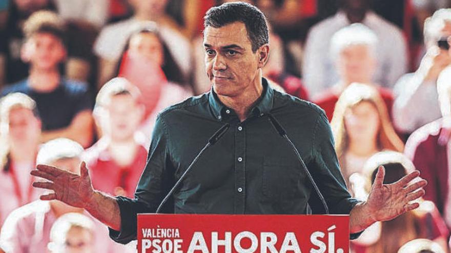 Pedro Sánchez celebró ayer un acto electoral en tierras valencianas.