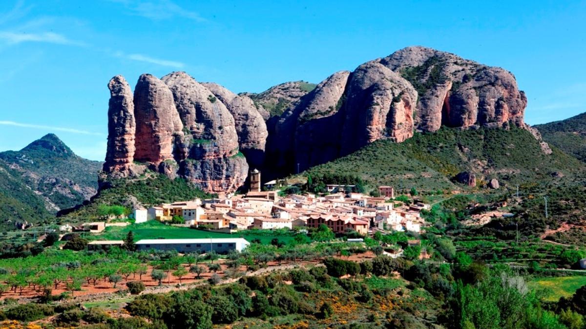 Vista panorámica de Agüero, en la provincia de Huesca