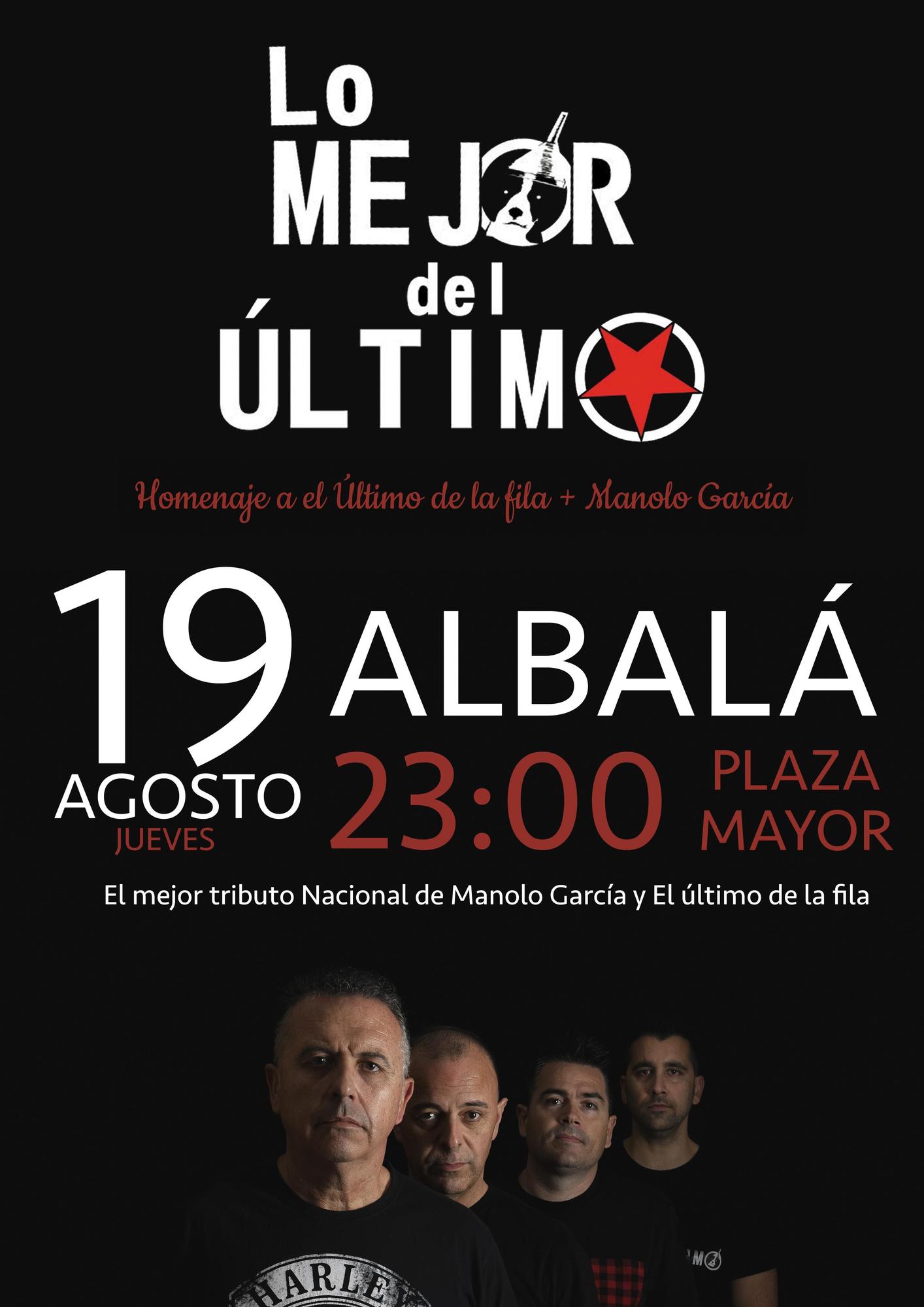 Cartel del tributo a Manolo García y el Último de la fila.