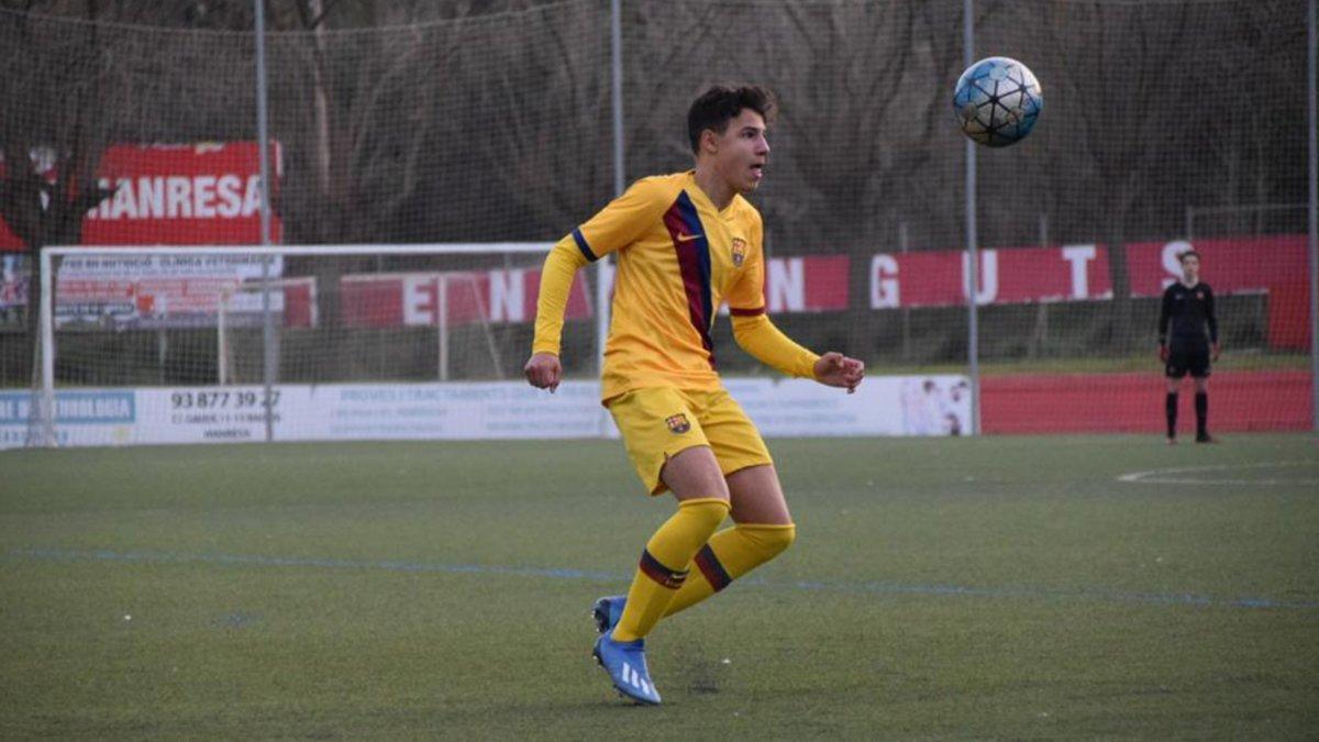 Marc Jurado, en un partido con el Cadete A