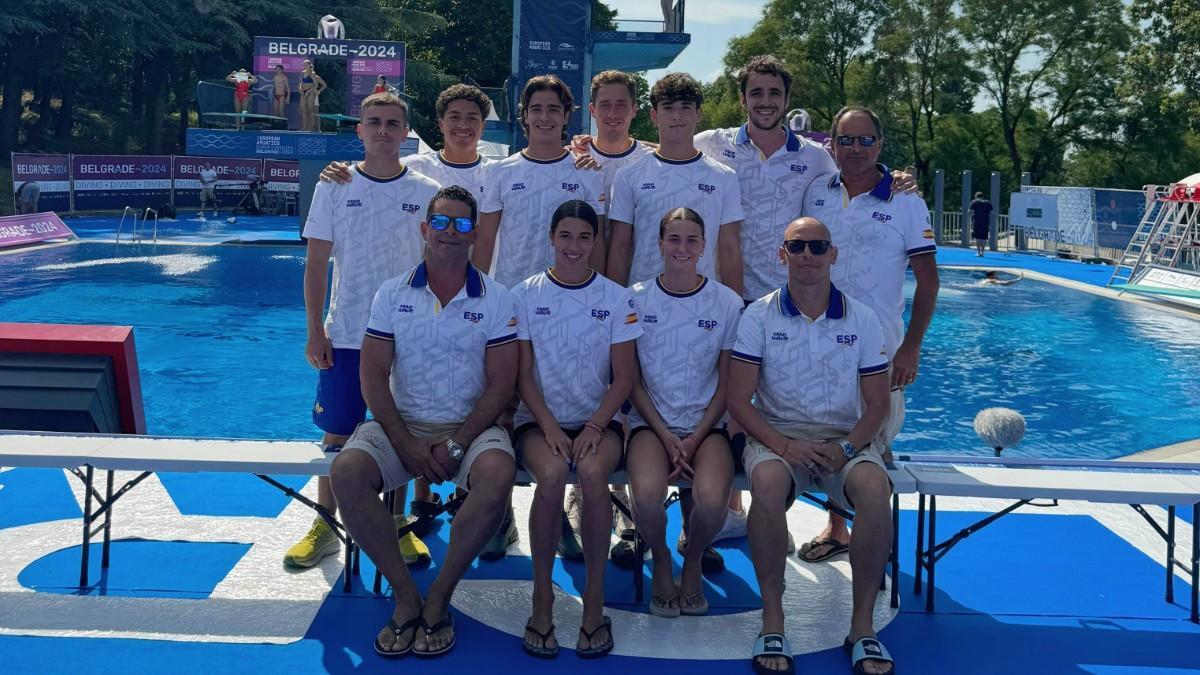 Representantes del equipo de saltos español