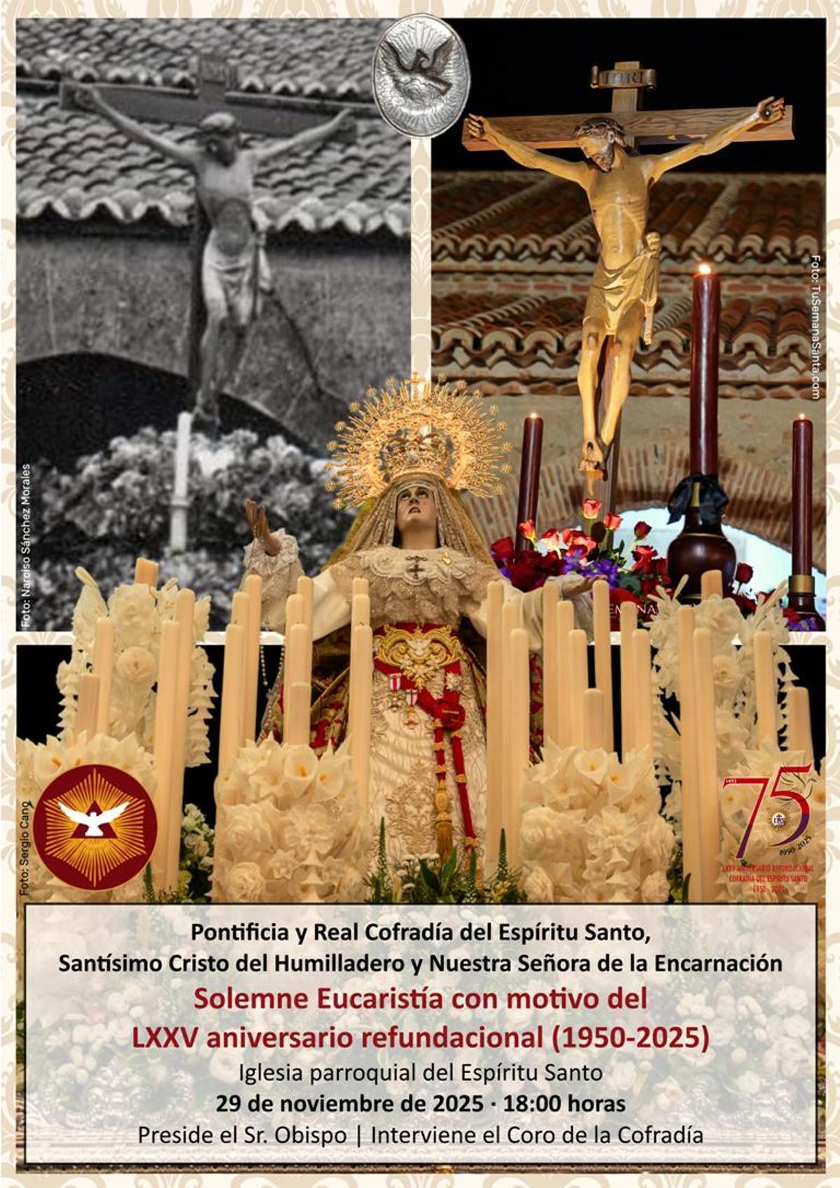 Cartel de la celebración en la parroquia del Espíritu Santo.