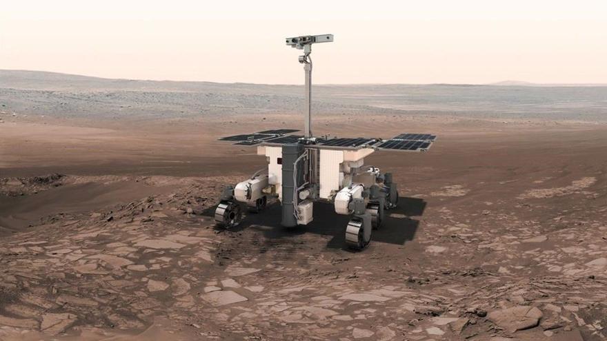 Representació gràfica del robot d´exploració ExoMars 2018, ara ExoMars 2020, un projecte conjunt d´Europa i Rússia