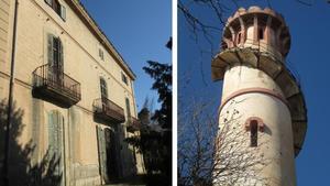 La finca Can Jorba y la torre del agua de Puig i Cadafalch en Santpedor (Bages).