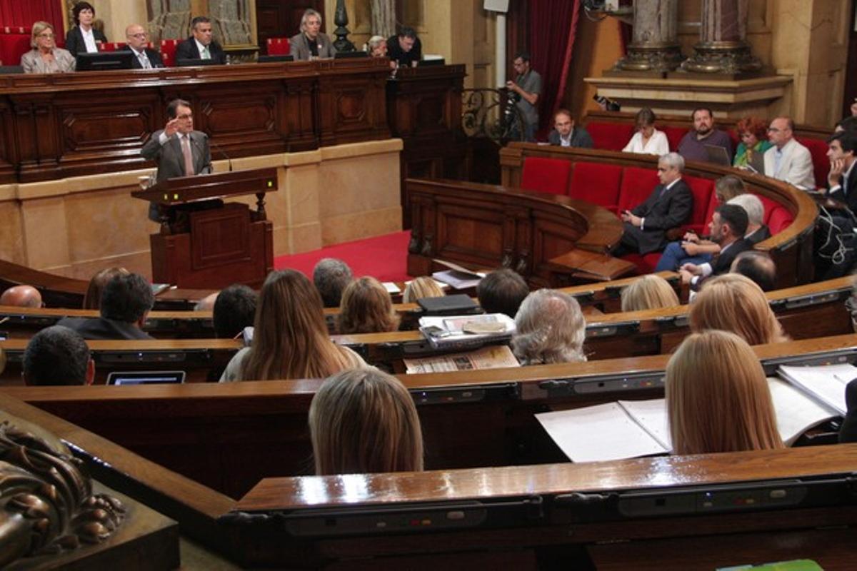 Artur Mas, durant una de les seves intervencions al Parlament, aquest dijous.