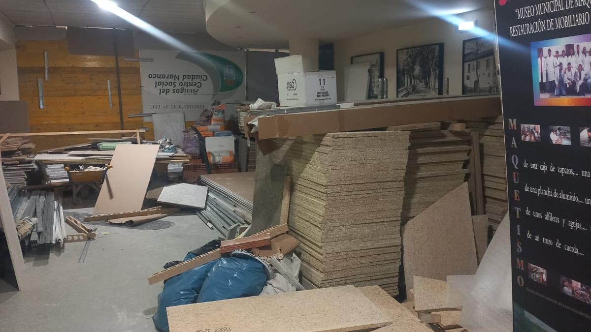 Estado que presentaban la pasada semana las dependencias que siguen en obras en el centro social de Ciudad Naranco.