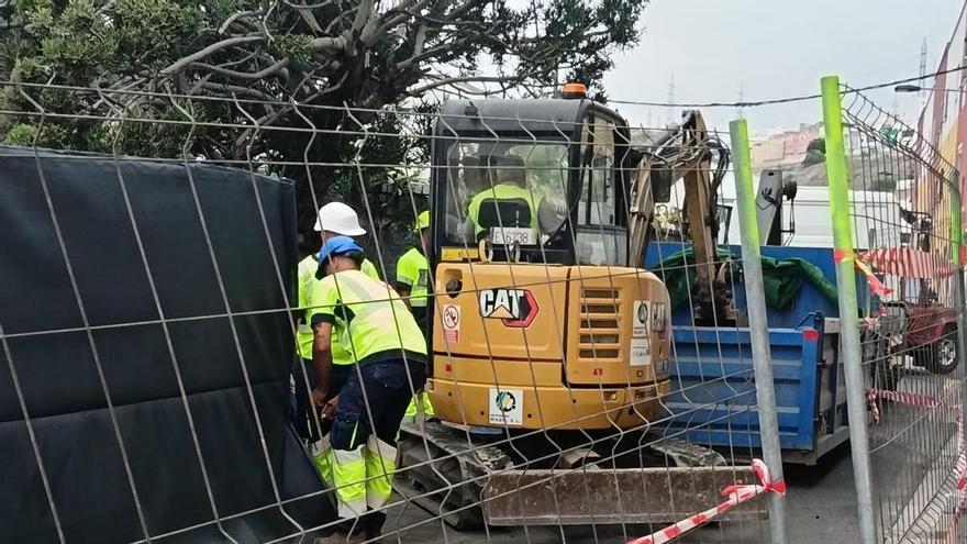 Telde inspecciona el subsuelo de Jinámar tras el hundimiento de la calle Barcelona