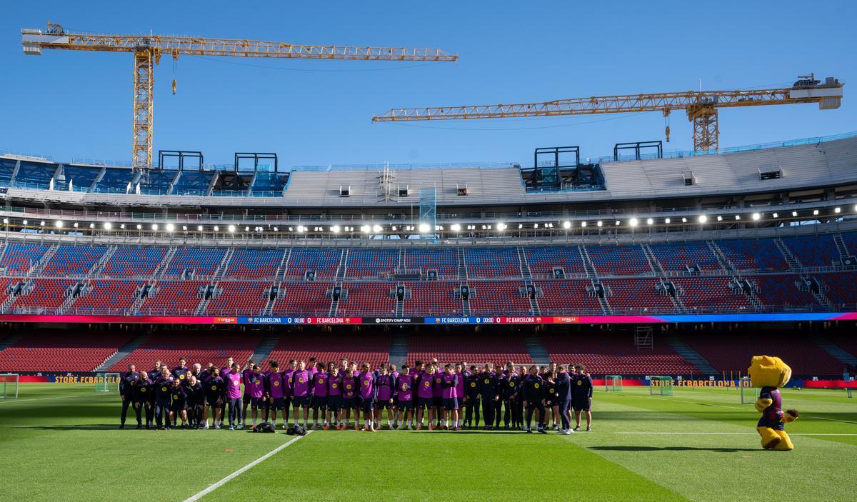 Primer entreno del Barça en el renovado Camp Nou