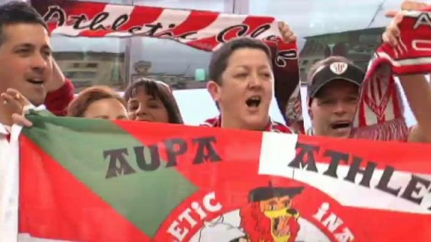 Los hinchas del Athletic y el Barca se preparan para la final de Copa