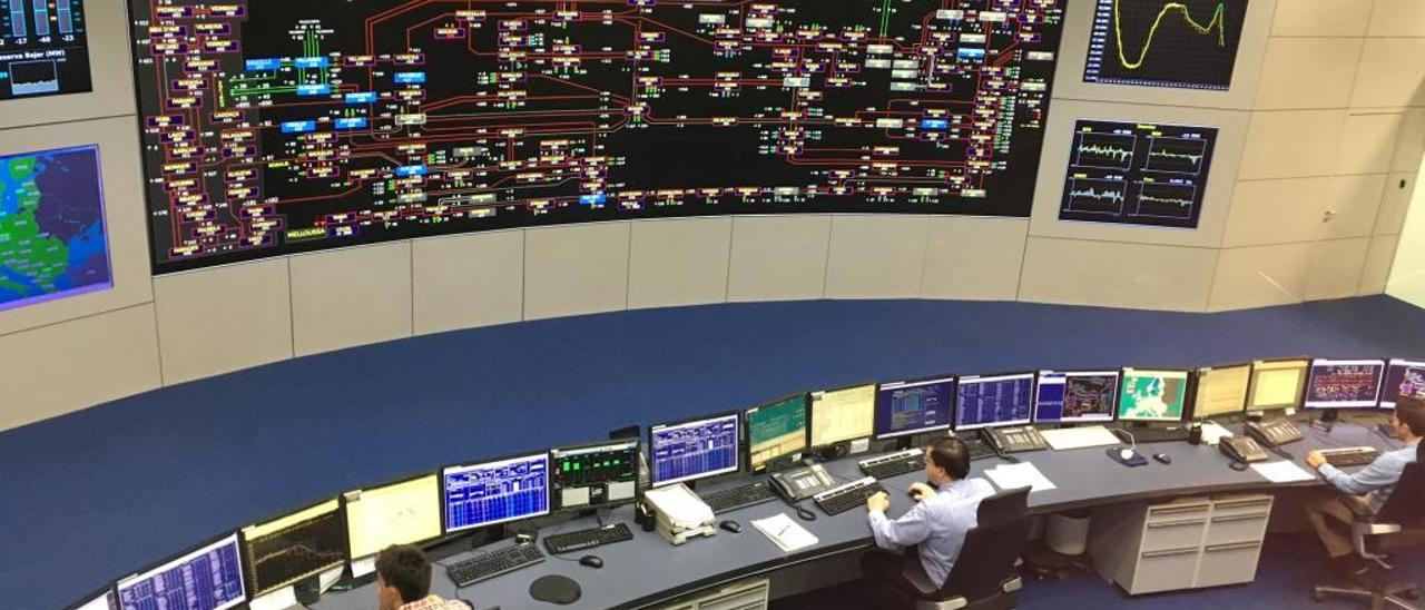 Centro del control de Red Eléctrica de España.